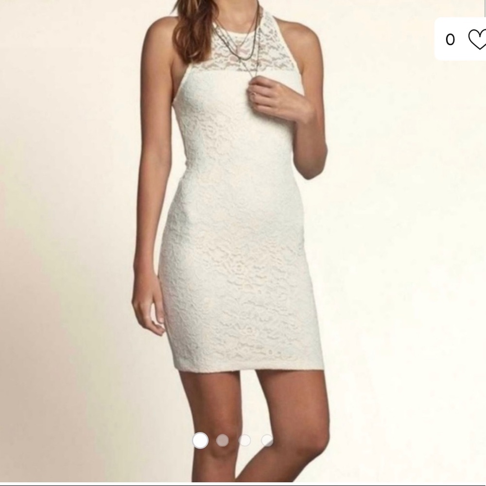 Hollister Highneck lace Mini Dress Fitted Sz:Small
